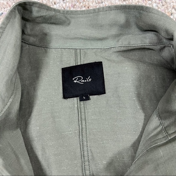 𝅺Rails Chore Jacket Sage Green Military Utility Lightweight Zip Work Wear Large - Picture 5 of 10